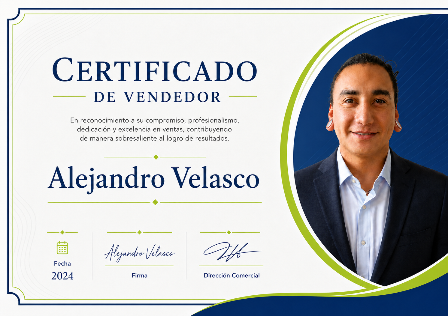 Certificado de Alejandro Velasco